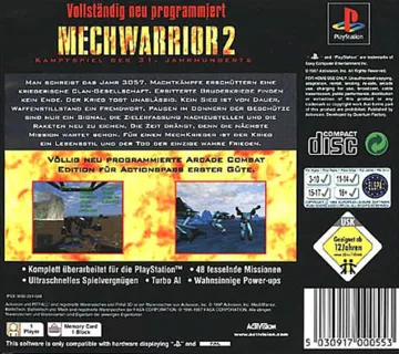 MechWarrior 2 - Kampfspiel des 31 Jahrhunderts - Arcade Combat Edition (GE) box cover back